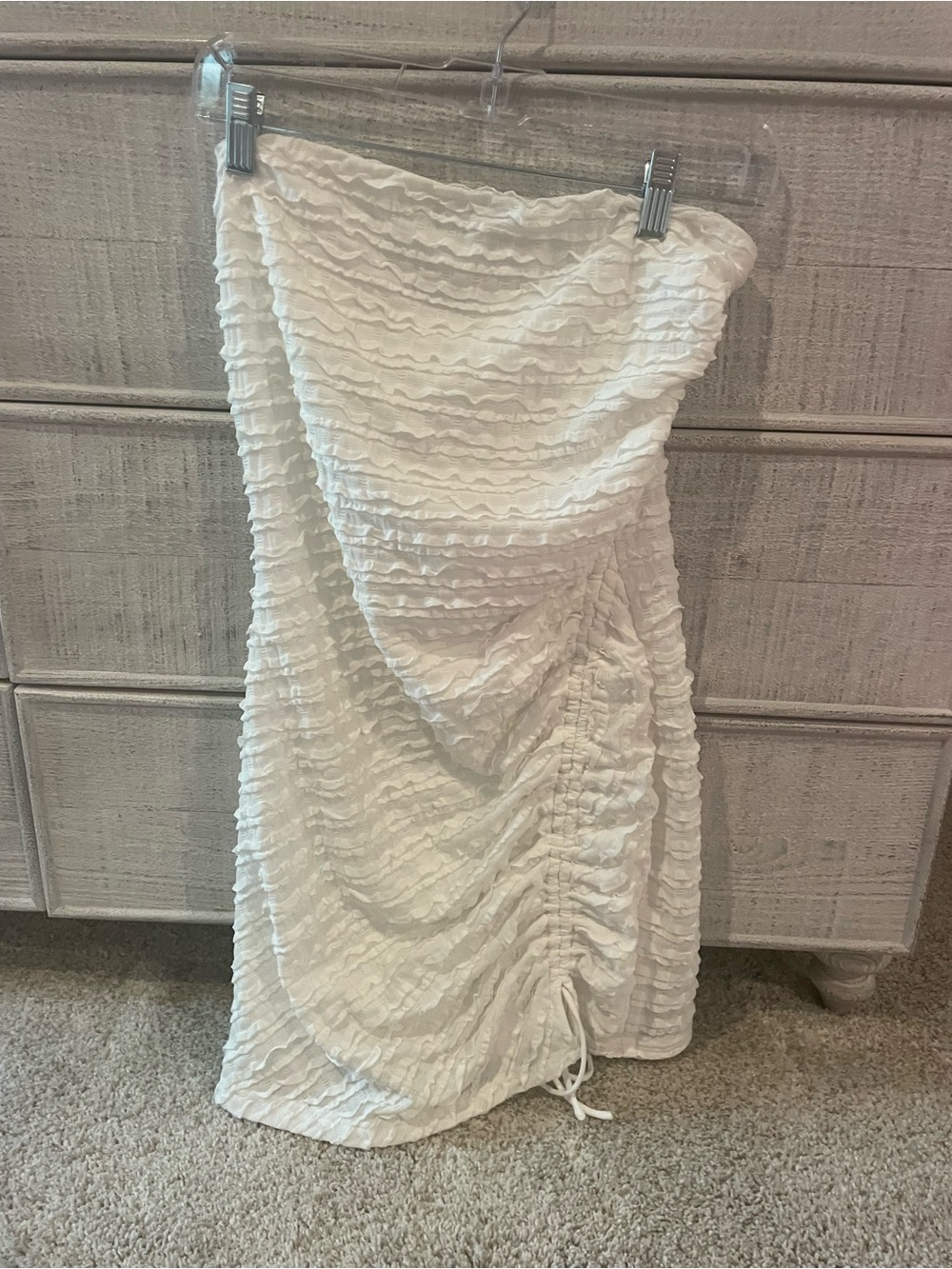 Emory Park White Strapless Textured Mini Dress